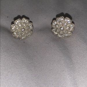 Silver floral studs